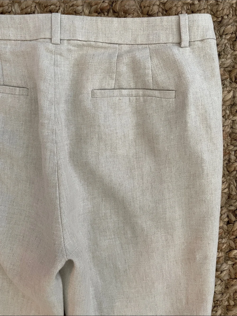 J.Crew Kaya Linen Blend Fully Lined Ivory Straight Leg Trousers Pants Size 6